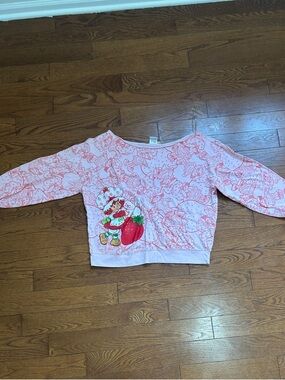 Pink Strawberry Print Sweatshirt